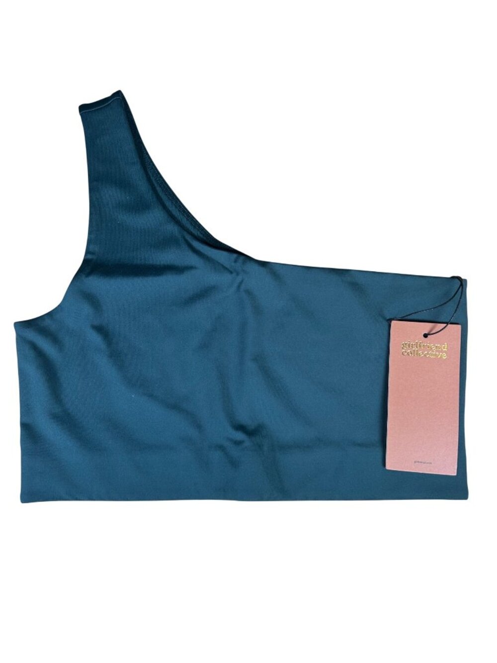 Girlfriend Collective Skyline Bianca One Shoulder Bra Green Women's Size Large N